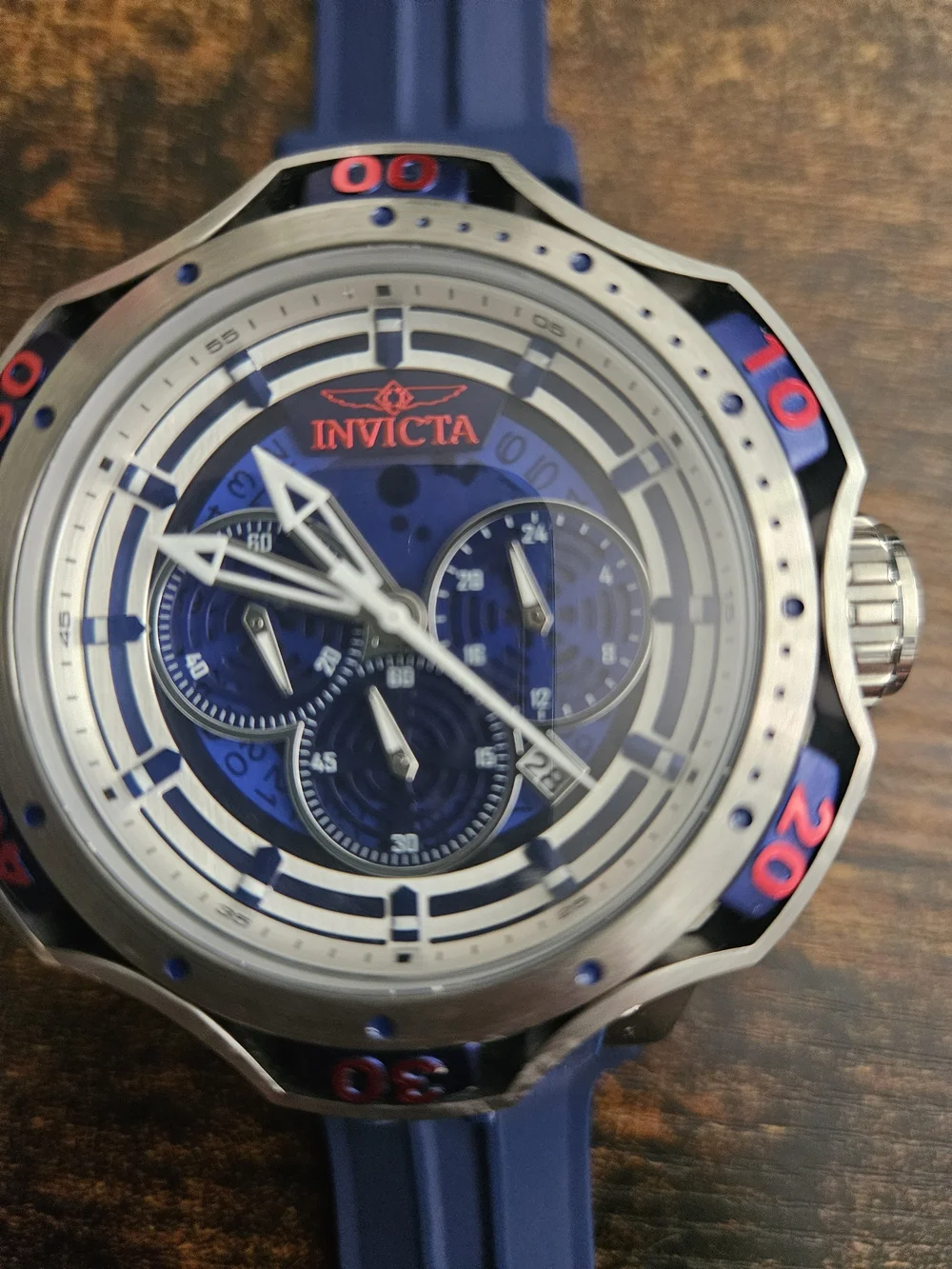 Invicta Venom Blue and Silver Chronograph Men's Watch